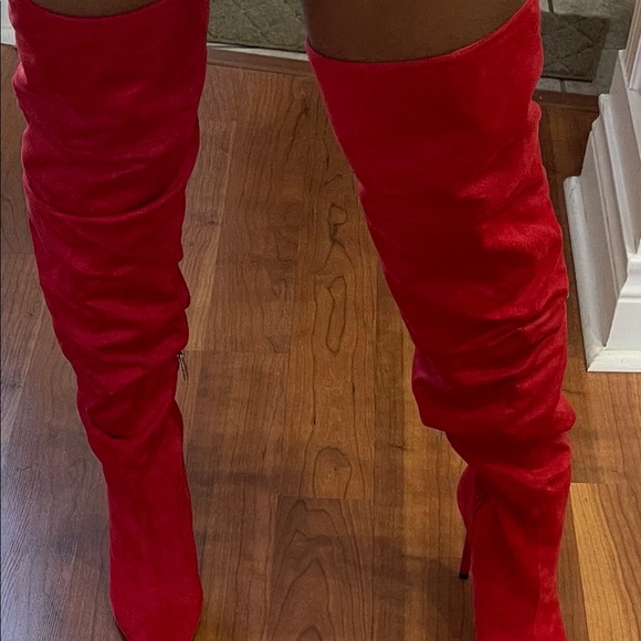 jessica simpson red thigh high boots